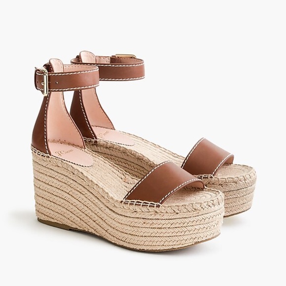 JCREW platform espadrilles in leather - Picture 1 of 3